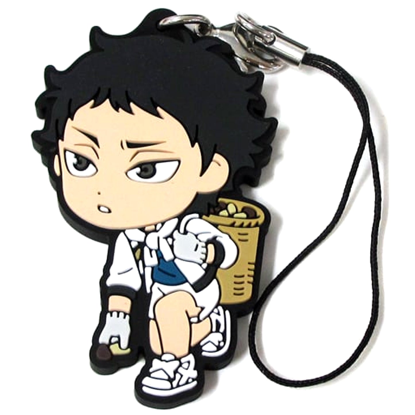 Haikyu!! Keiji Akaashi Ichiban Kuji Eat Rice, Eat Meat, And Eat Vegetables!! 2nd Grade Rubber Strap Kyunchara Illustrations Prize N Keychains [USED]