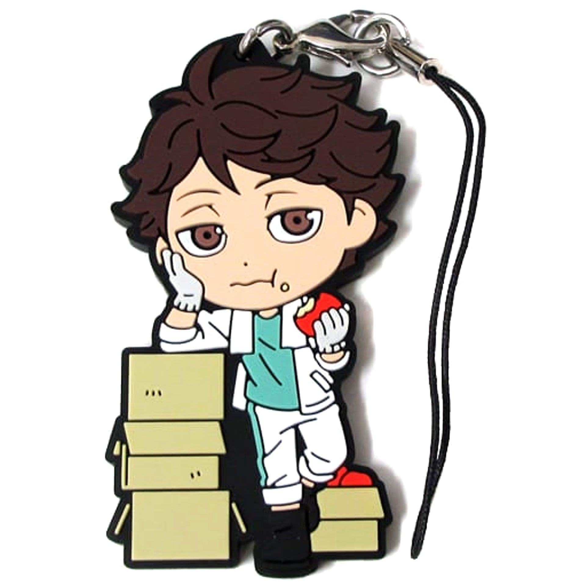 Haikyu!! Toru Oikawa Ichiban Kuji Eat Rice, Eat Meat, And Eat Vegetables!! 3rd Year Rubber Strap Kyunchara Illustrations Prize O Keychains [USED]