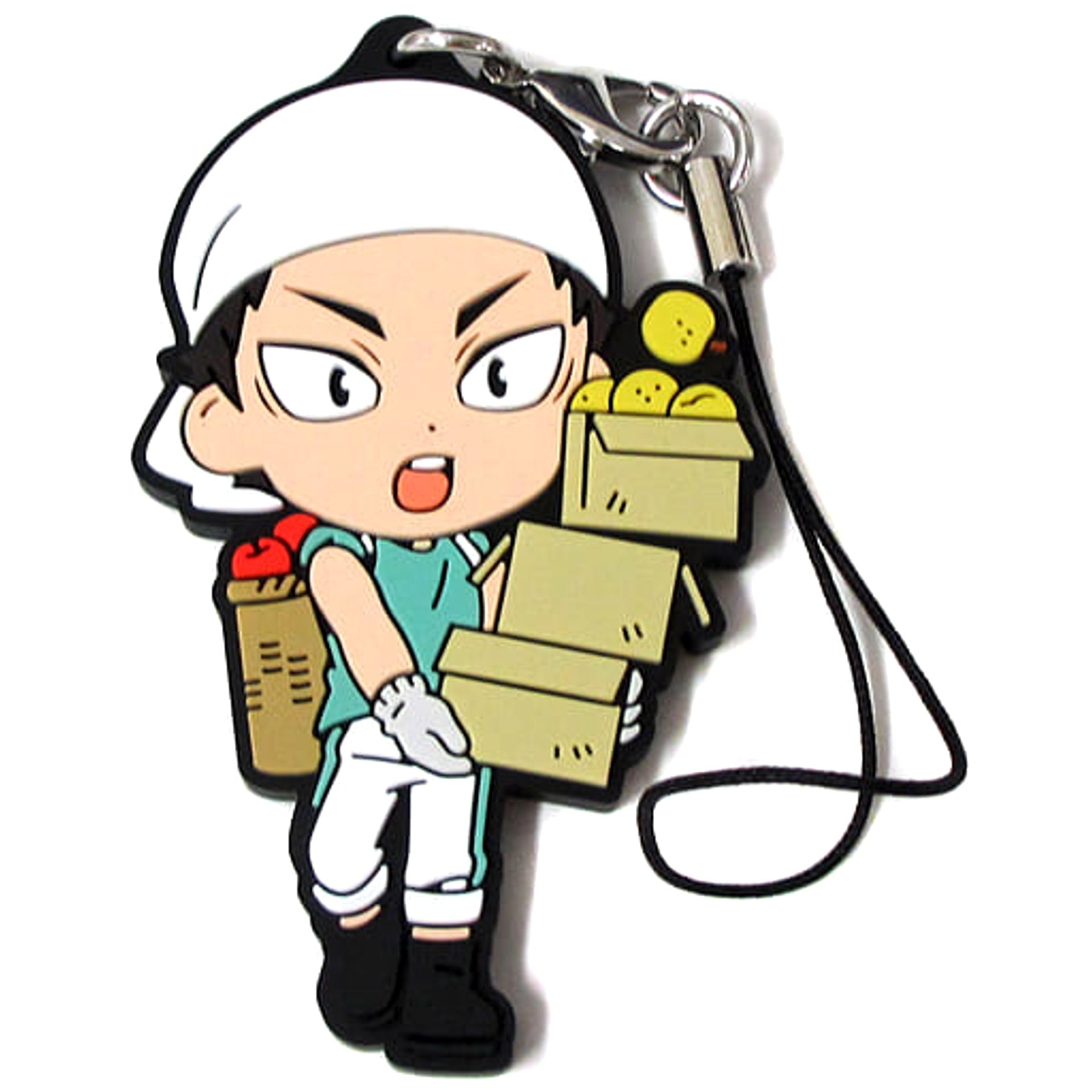 Haikyu!! Hajime Iwaizumi Ichiban Kuji Eat Rice, Eat Meat, And Eat Vegetables!! 3rd Year Rubber Strap Kyunchara Illustrations Prize O Keychains [USED]