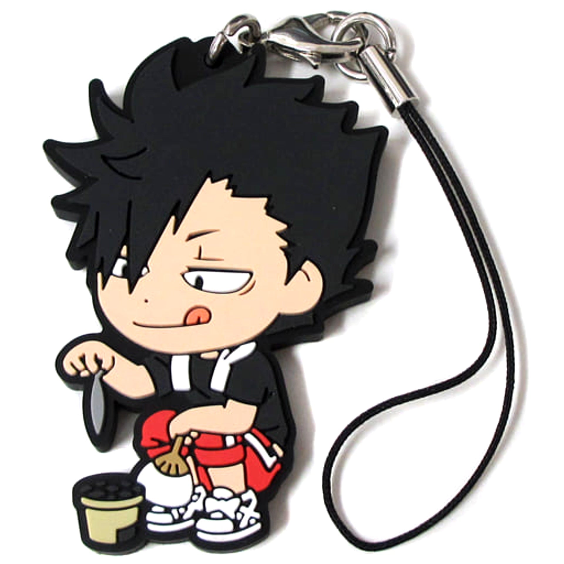 Haikyu!! Tetsuro Kuroo Ichiban Kuji Eat Rice, Eat Meat, And Eat Vegetables!! 3rd Year Rubber Strap Kyunchara Illustrations Prize O Keychains [USED]