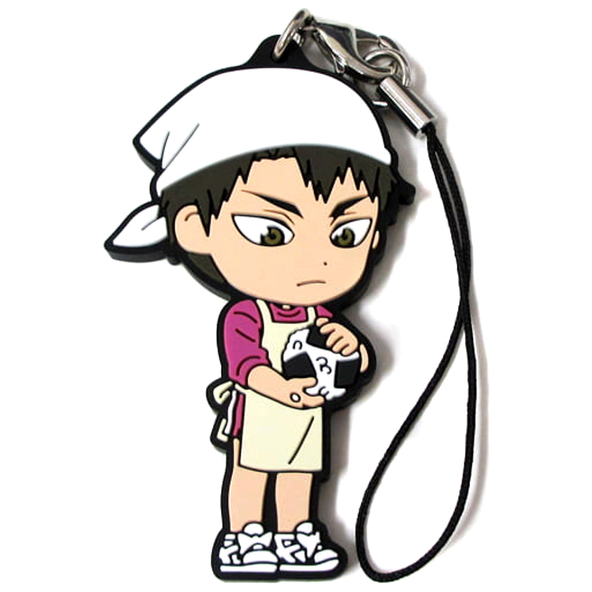 Haikyu!! Wakatoshi Ushijima Ichiban Kuji Eat Rice, Eat Meat, And Eat Vegetables!! 3rd Year Rubber Strap Kyunchara Illustrations Prize O Keychains [USED]