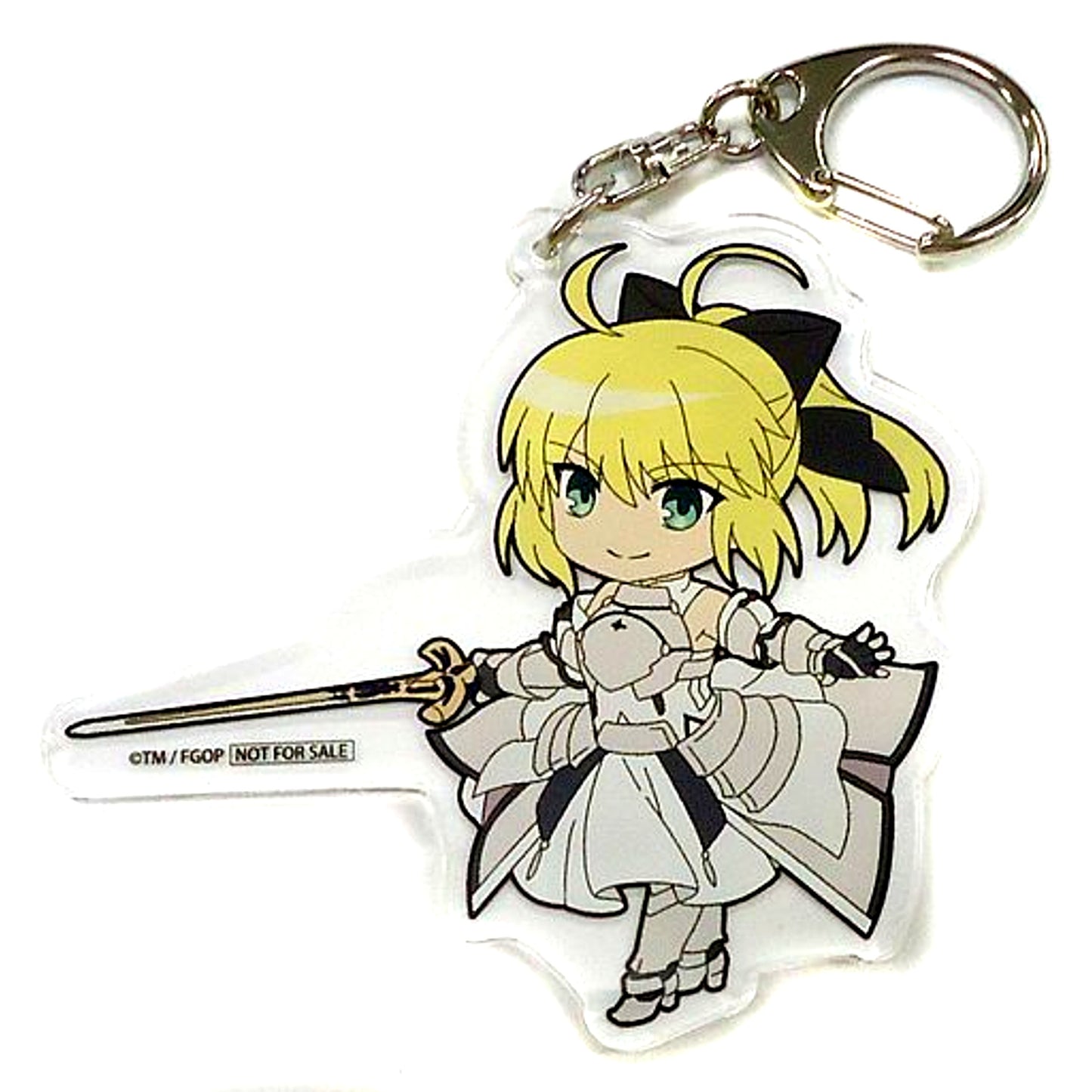 Saber Altria Pendragon Lily Pikuriru! Fate/Grand Order Hobby Stock Box Bonus Trading Acrylic Keychain [USED]
