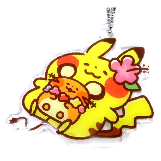 Pikachu & Dedenne Flower Pokemon Yurutto Acrylic Keychain Collection Pokemon Center Limited [USED]