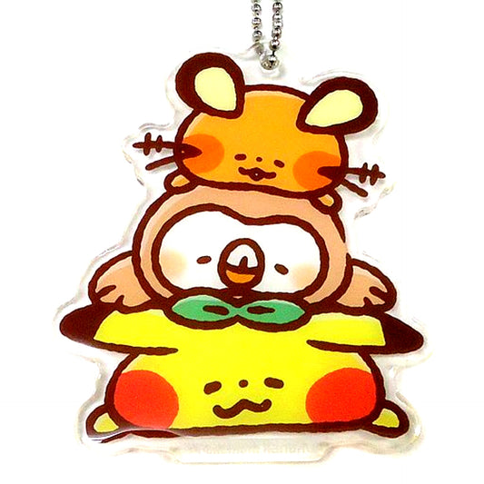 Pikachu & Dedenne & Rowlet Pokemon Yurutto Acrylic Keychain Collection Pokemon Center Limited [USED]