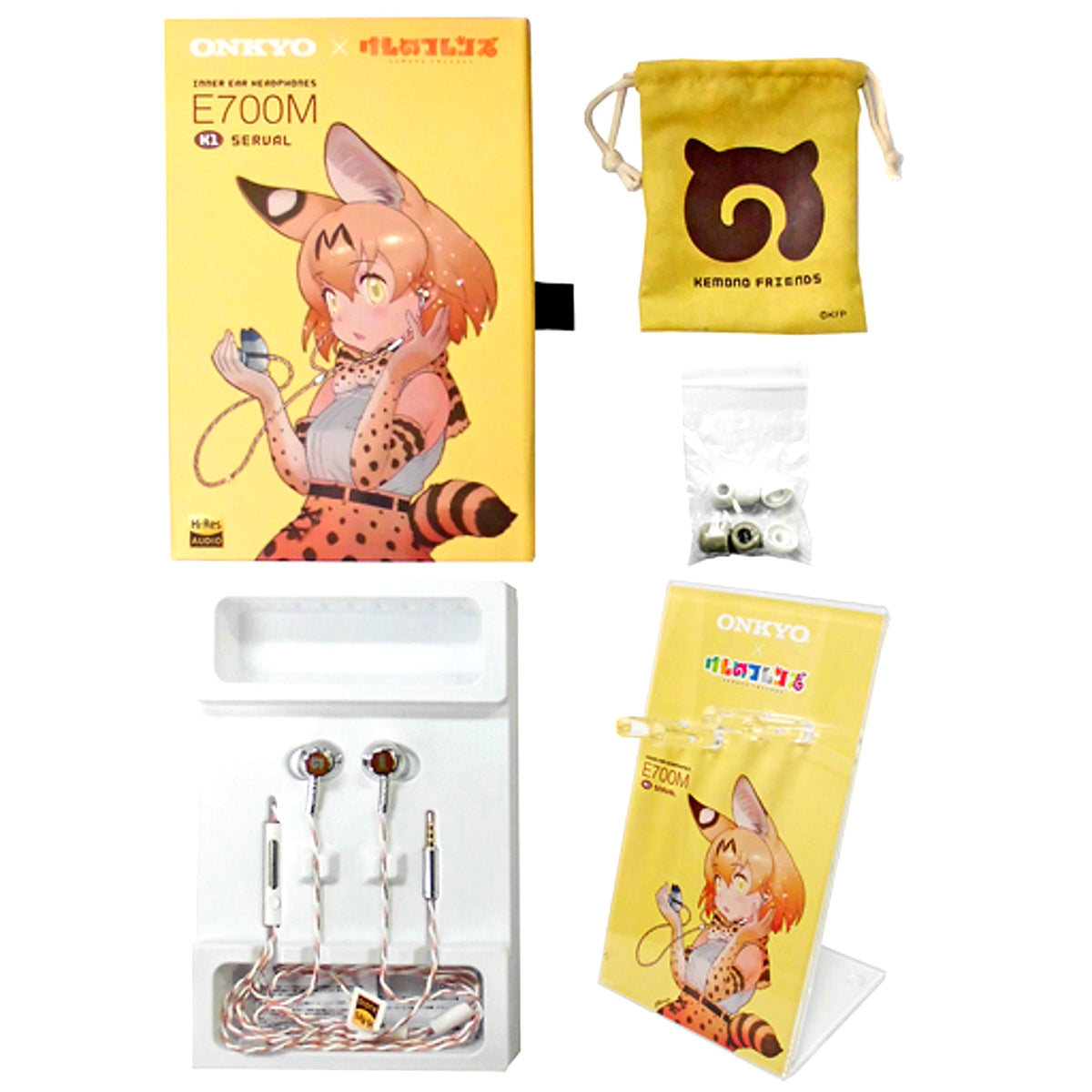 Serval ONKYO E700M Earphones Kemono Friends Collaboration K1 Serval Model Kemono Friends x Onkyo [USED]
