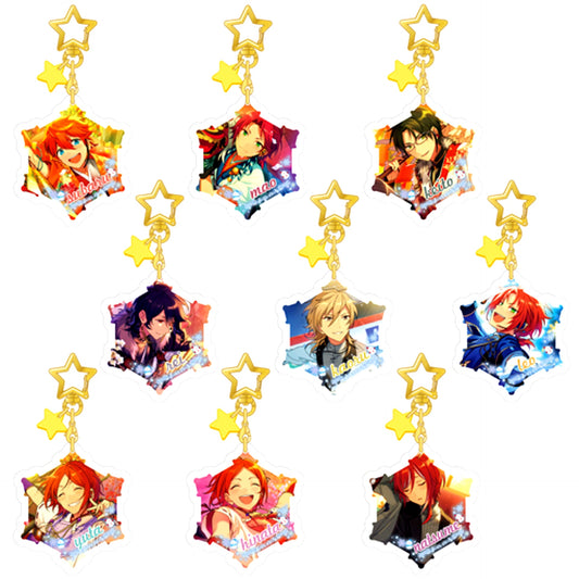 Set of 9 Ensemble Stars! Star Keychain Collection Winter Ver. [USED]
