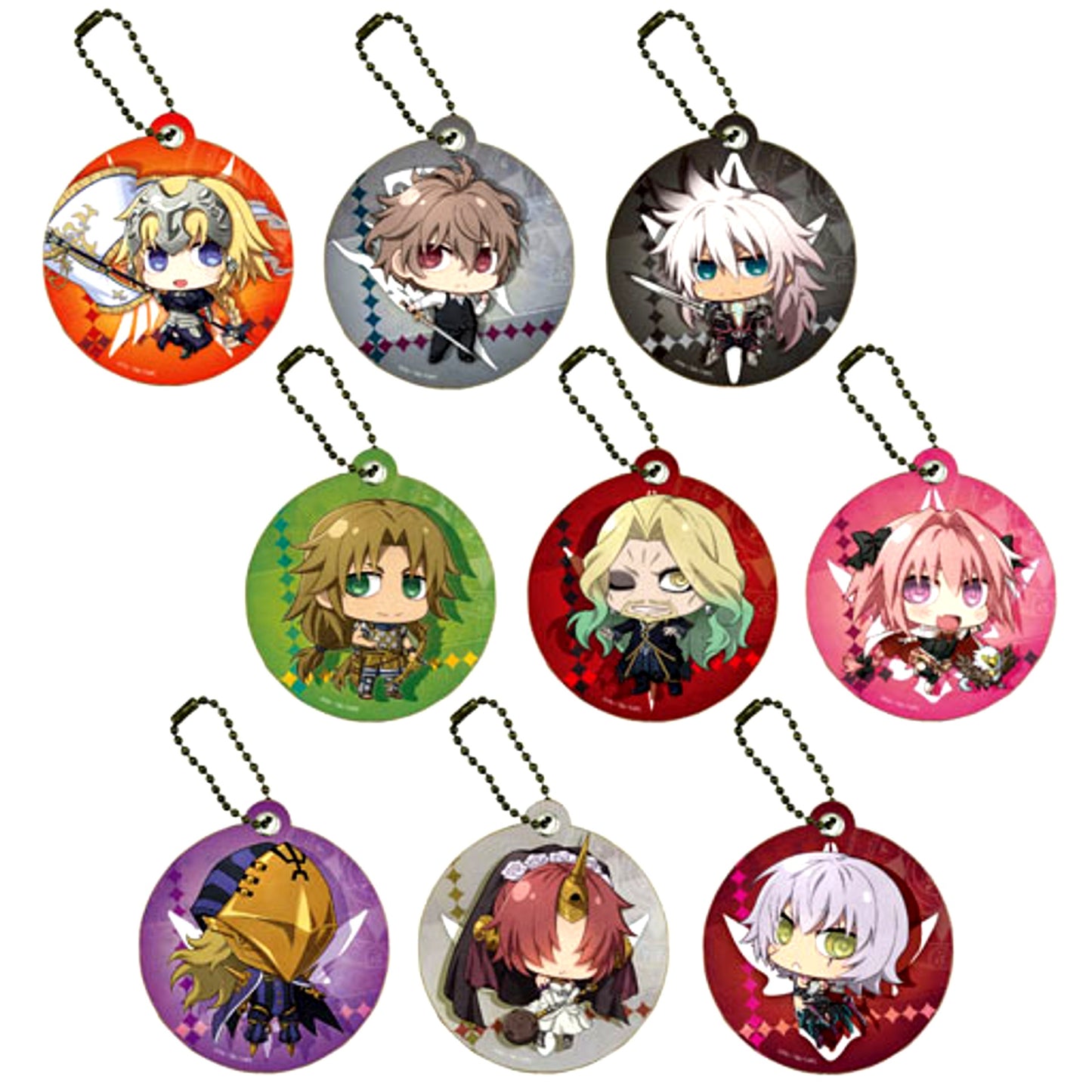 Set of 9 Fate/Apocrypha Character Leather Charm 02 [USED]