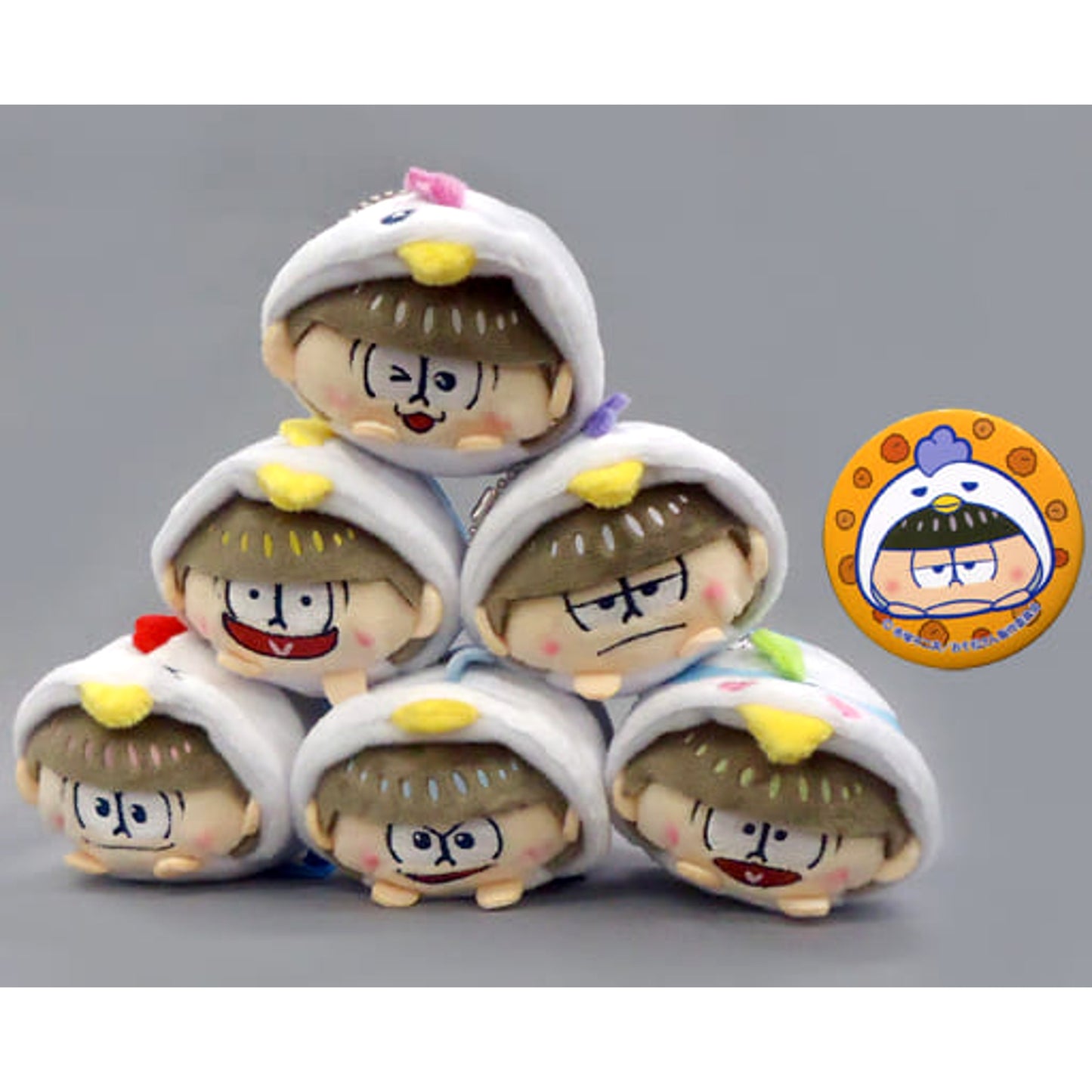Mr. Osomatsu x Lawson Ichimatsu Set Mochitto Mascot Karaage-Kun Ver. + Can Badge Box Loppi Limited Mascot [USED]