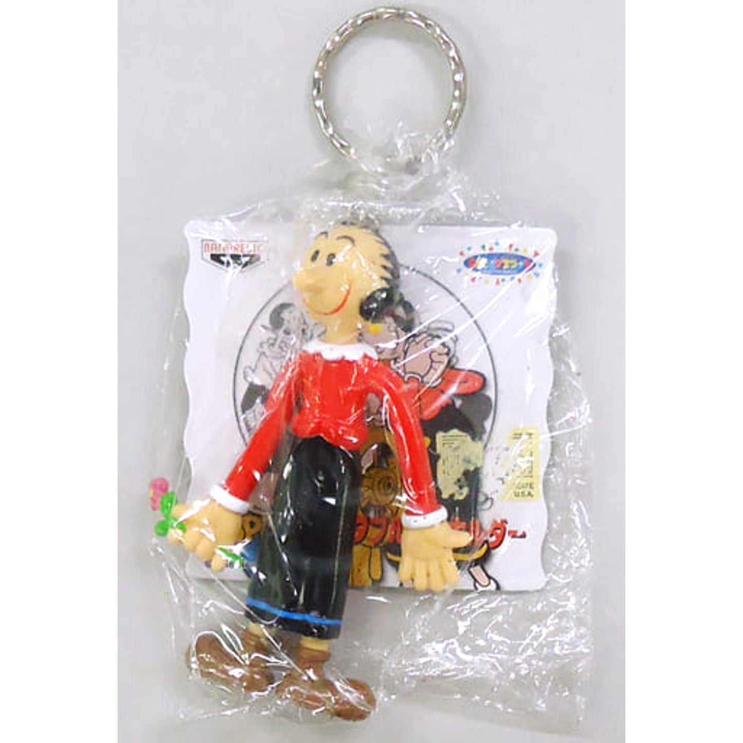 Popeye Olive Holding Flowers Bendable Keychain Keychains [USED]