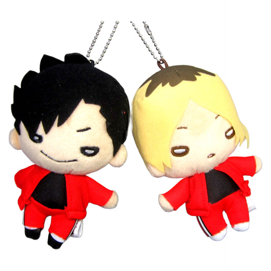 Haikyu!! Kenma Kozume Tetsuro Kuroo Tracksuit Nitotan Plush Toy with Ball Chain Jump Shop Limited Keychains [USED]