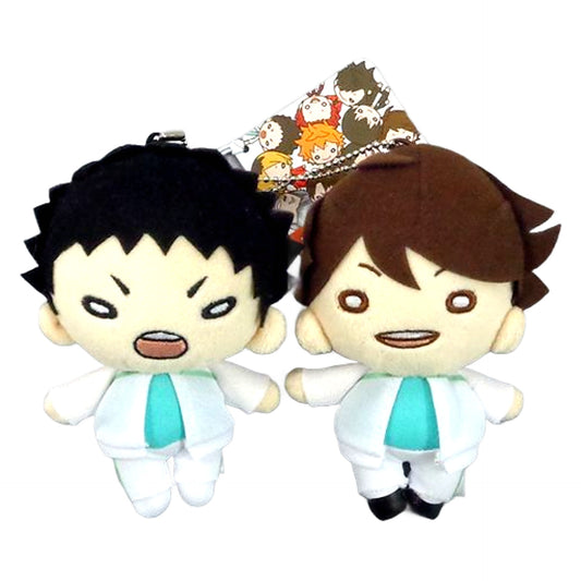 Haikyu!! Toru Oikawa Hajime Iwaizumi Tracksuit Nitotan Plush Toy with Ball Chain Jump Shop Limited Set of 2 Keychains [USED]