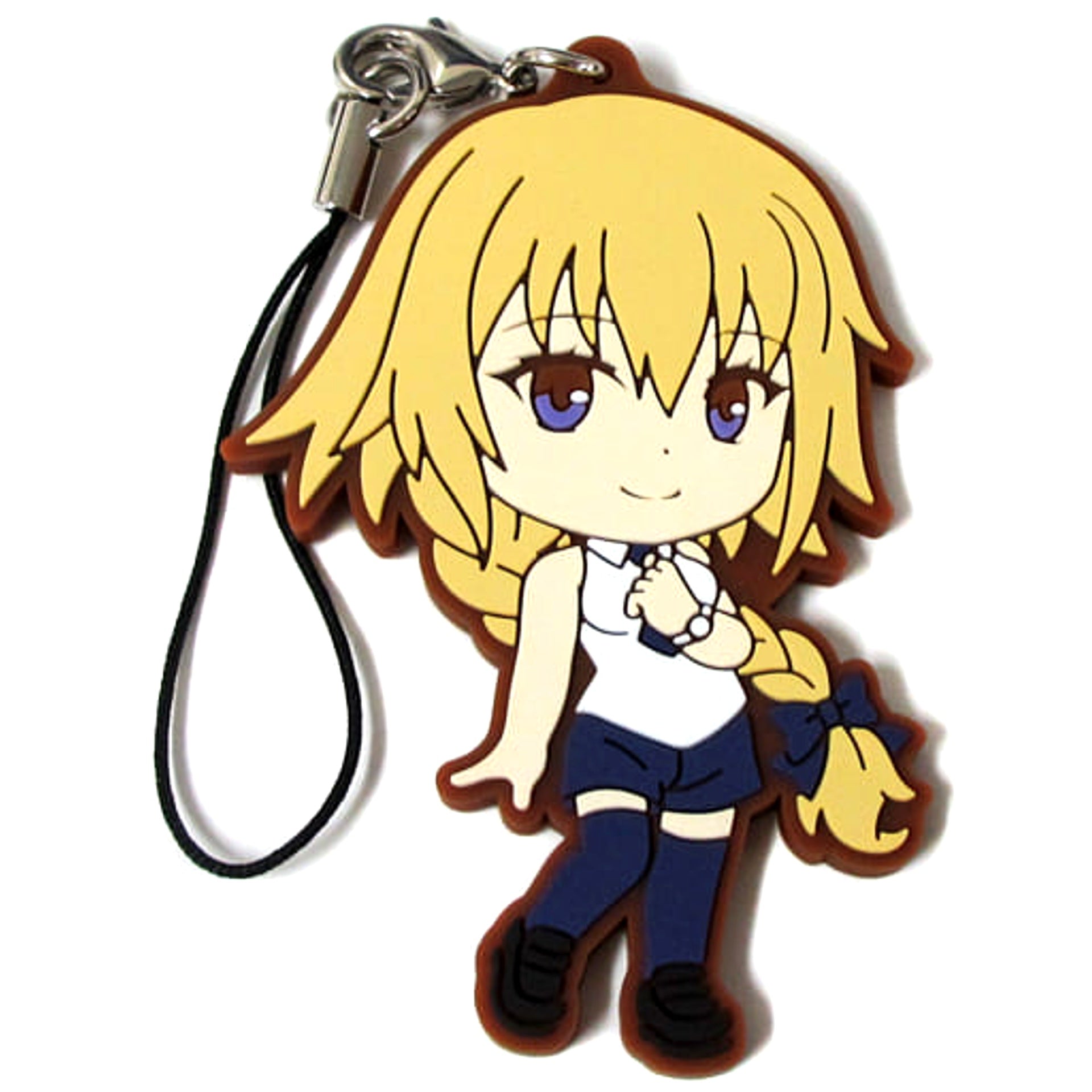Fate/Apocrypha Ruler Plain Clothes Ichiban Kuji Rubber Charm Kyunchara Illustrations Prize E Keychains [USED]