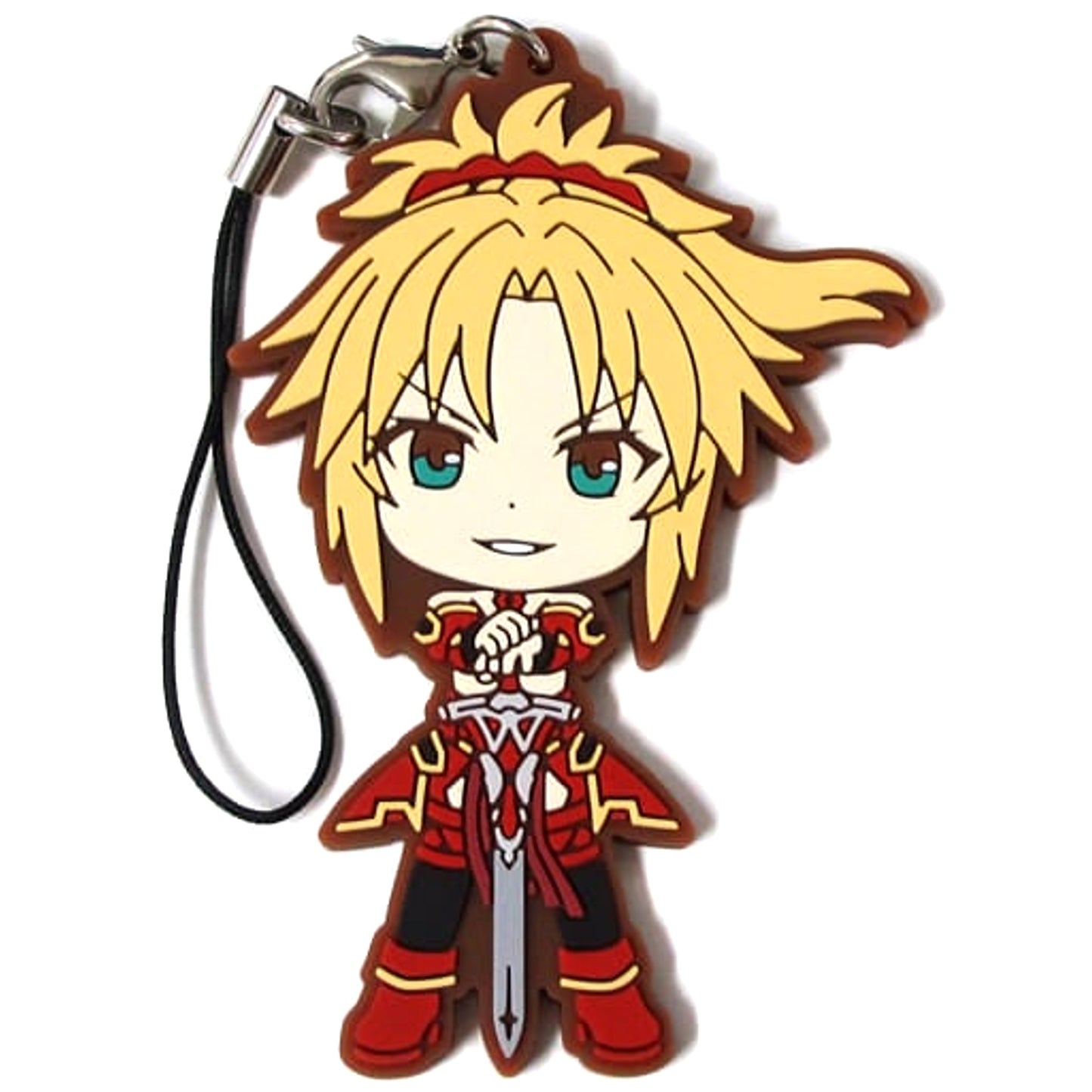 Fate/Apocrypha Saber of Red Red Faction Ver. Ichiban Kuji Rubber Charm Kyunchara Illustrations Prize F Keychains [USED]