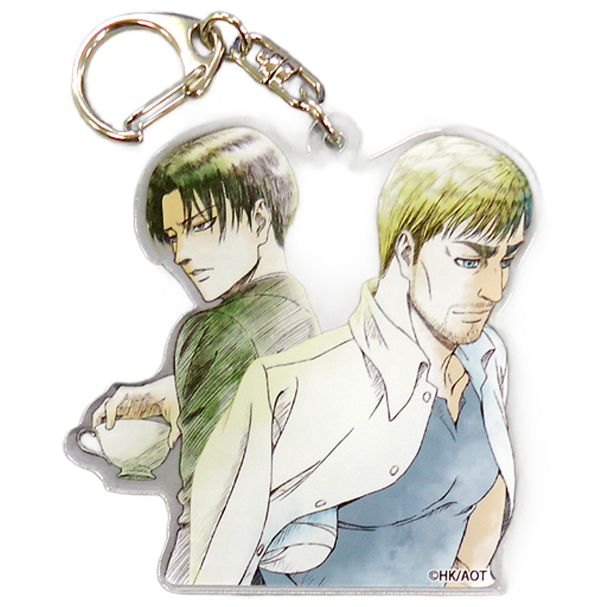 Attack on Titan Levi Ackerman Erwin Smith Newly Drawn Acrylic Mascot Kyoji Asano Original Art Exhibition 2017 Limited Keychains [USED]
