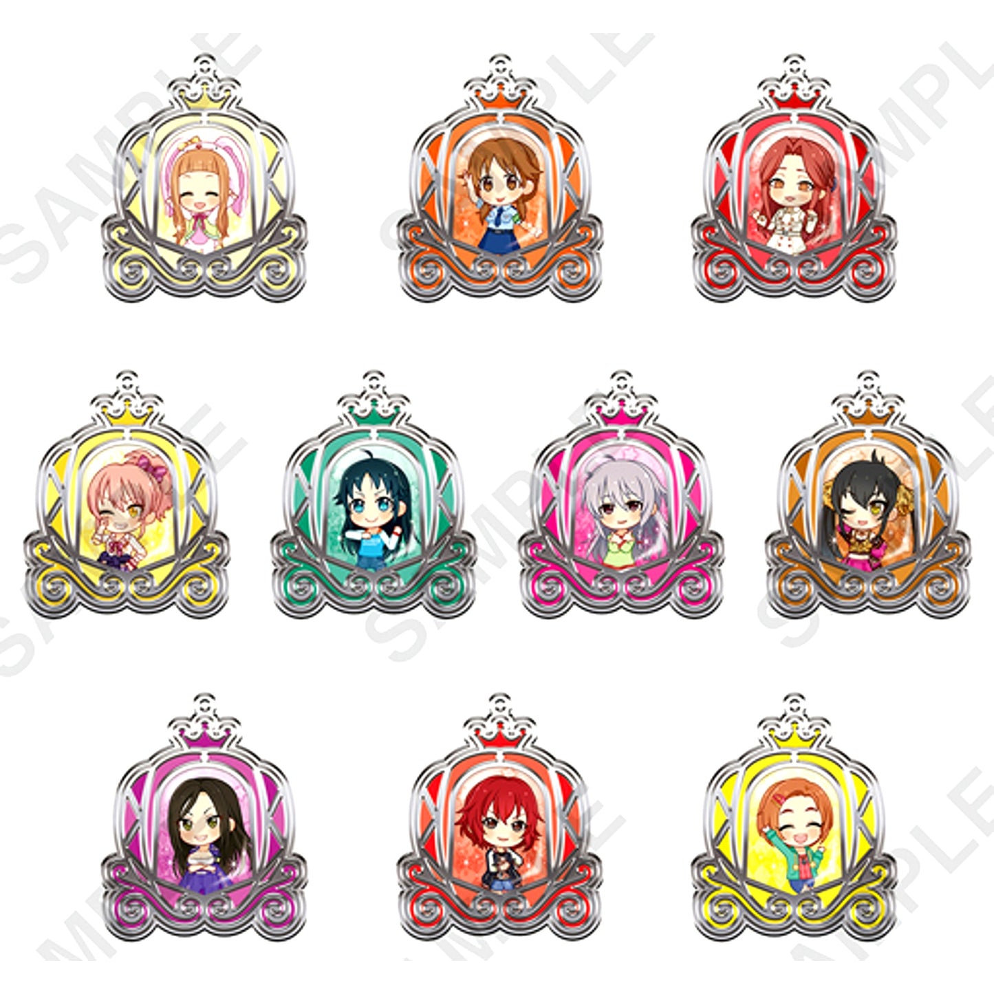 Set of 10 The Idolmaster Cinderella Girls Clear Stained Charm Collection ver.Passion 2 [USED]