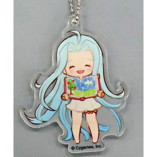 Granblue Fantasy Lyria B Standing Eyes Closed Open Book Acrylic Keychain Granblue Fantasy Exhibition Exclusive Keychains [USED]