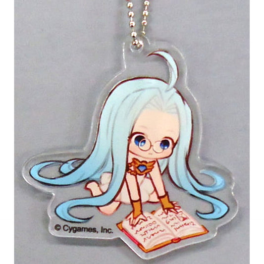 Granblue Fantasy Lyria E Sitting Reading Round Glasses Acrylic Keychain Granblue Fantasy Exhibition Exclusive Keychains [USED]