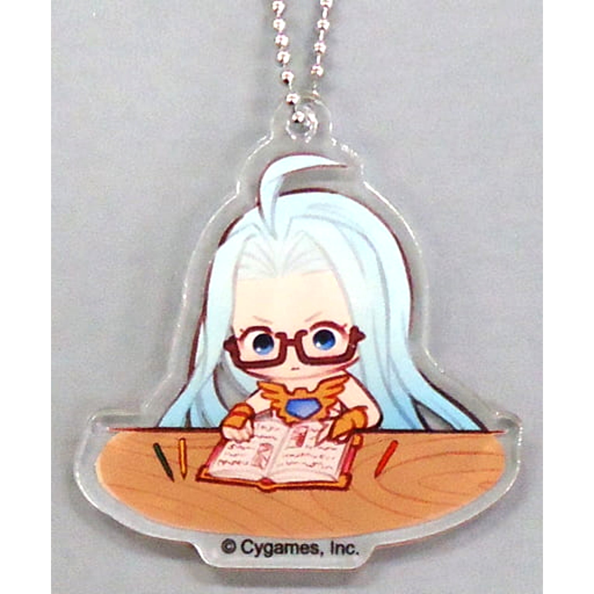 Granblue Fantasy Lyria F Desk Reading Acrylic Keychain Granblue Fantasy Exhibition Exclusive Keychains [USED]