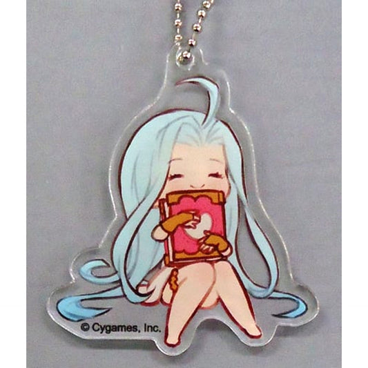 Granblue Fantasy Lyria G Sitting Holding Book Looking Up Acrylic Keychain Granblue Fantasy Exhibition Exclusive Keychains [USED]