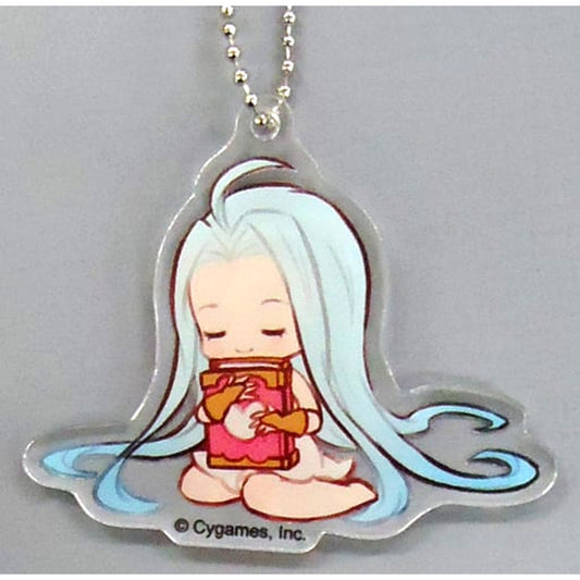 Granblue Fantasy Lyria H Sitting Holding Book Looking Down Acrylic Keychain Granblue Fantasy Exhibition Exclusive Keychains [USED]