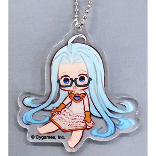 Granblue Fantasy Lyria I Sitting Open Book Square Glasses Acrylic Keychain Granblue Fantasy Exhibition Exclusive Keychains [USED]