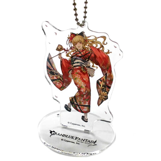 Granblue Fantasy Vira Akatsubaki Furisode Big Acrylic Keychain with Stand Skin Collection B Granblue Festival 2017 Limited Keychains [USED]
