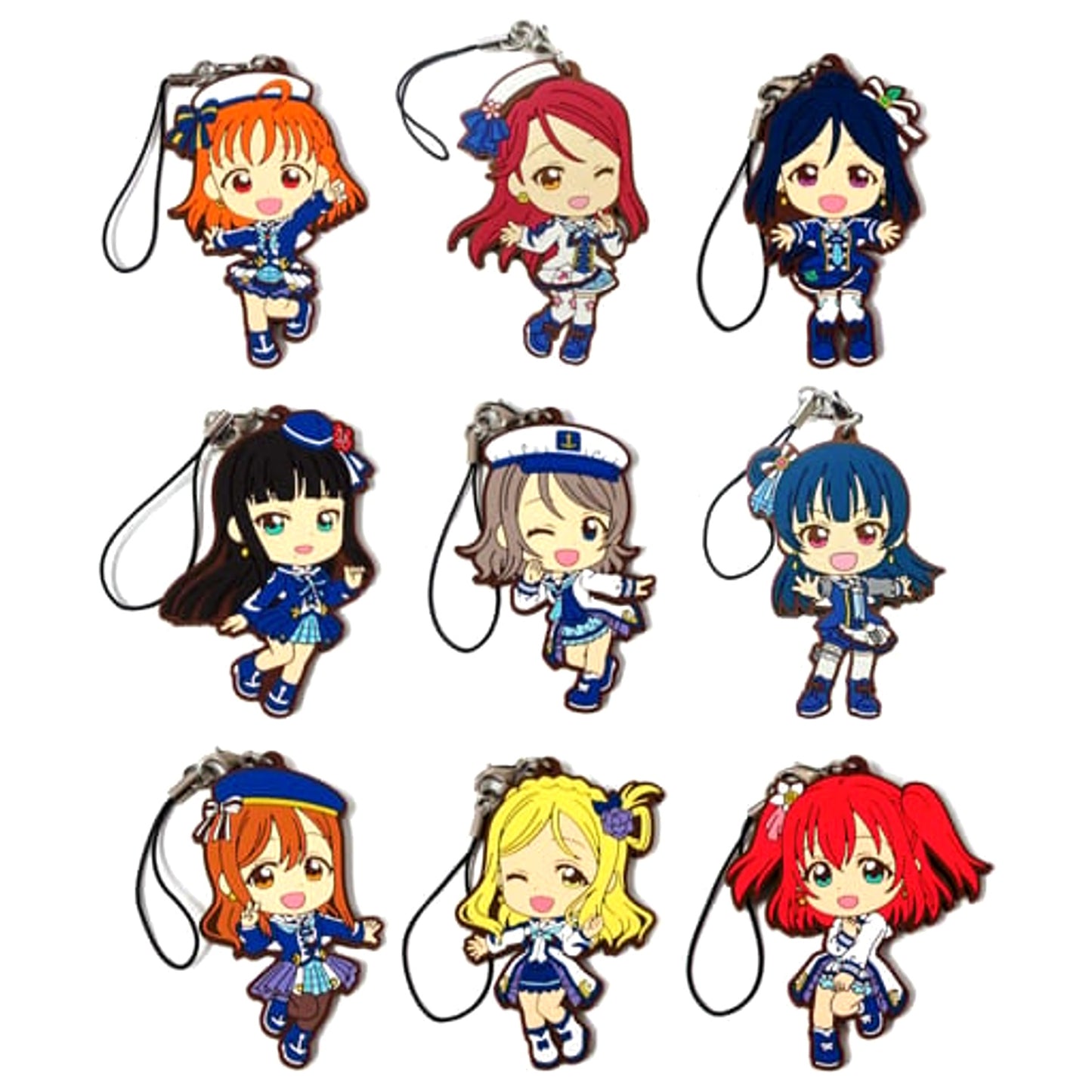 Love Live! Sunshine!! Kanan Matsuura & Others TV Anime Season 2 New Costume Ver. All 9 Types Set Ichiban Kuji 4th Rubber Charm Prize N [USED]