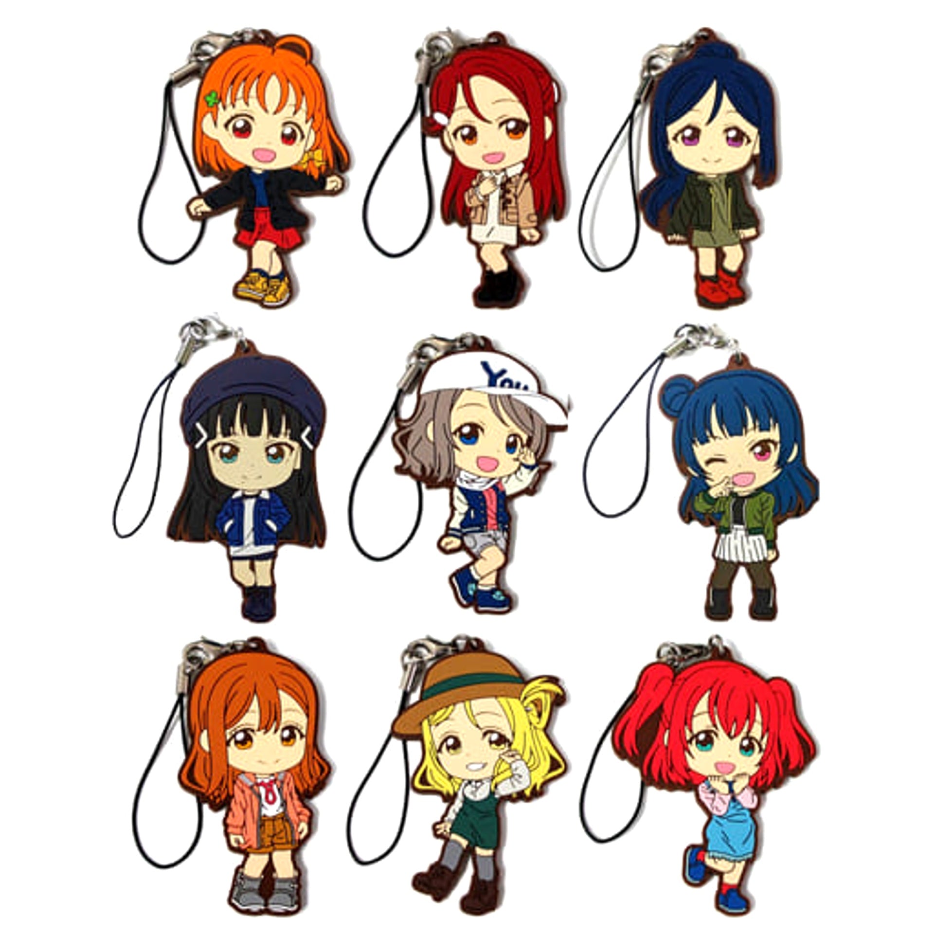 Love Live! Sunshine!! Daiya Kurosawa & Others Casual Ver. All 9 Types Set Ichiban Kuji 4th Rubber Charm Prize O [USED]