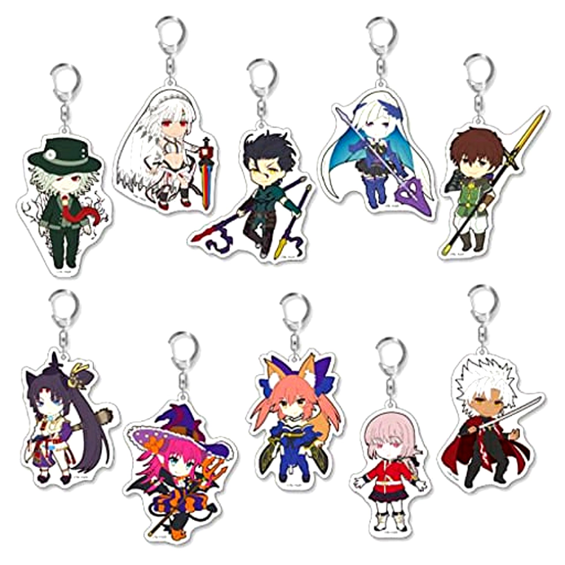 Fate/Grand Order Pikuriru Trading Acrylic Keychain vol.4 Set of 10 [USED]