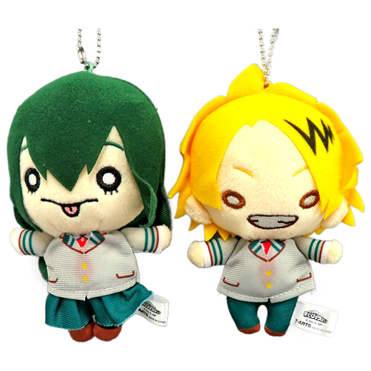 My Hero Academia Asui Kaminari Uniform Nitotan Plush Toy Set with Ball Chain Jump Festa 2018 Limited Keychains [USED]
