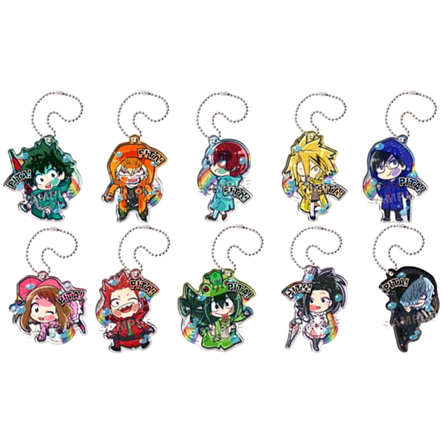 Set of 10 My Hero Academia Pita! Deforme Raincoat Acrylic Keyring [USED]