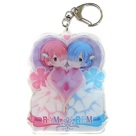 Re:ZERO -Starting Life in Another World- Ram Rem Original Anime Illustration Ver. Cararium Acrylic Keychain Re: Zero kara Hajimeru Ram to Rem no Tanjobi Seikatsu 2018 in Shibuya Marui Limited Keychains [USED]