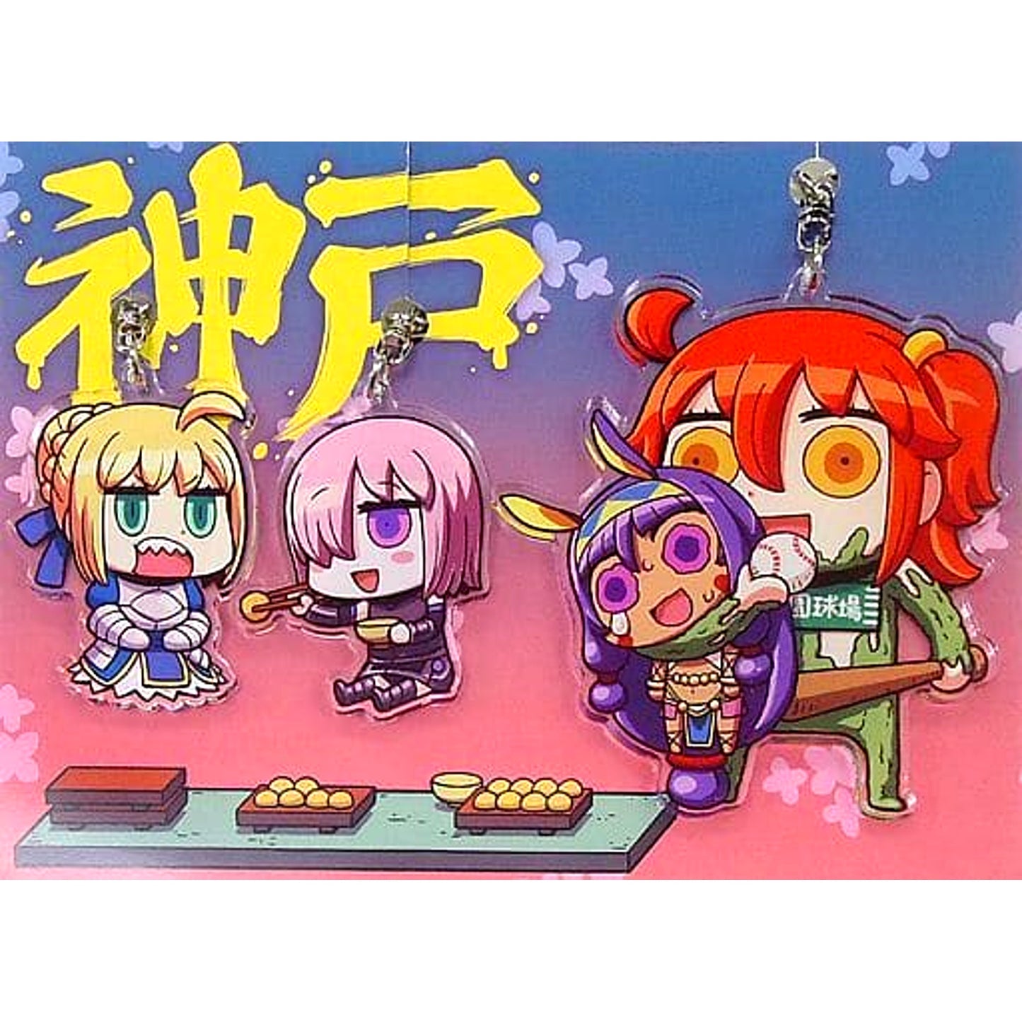 Fate/Grand Order Group Hyogo Ver. Acrylic Keychain Set of 3 FGO Winter Festival 2017-2018 Winter Pharaoh Grand Thanksgiving Festival Hyogo Venue Limited [USED]