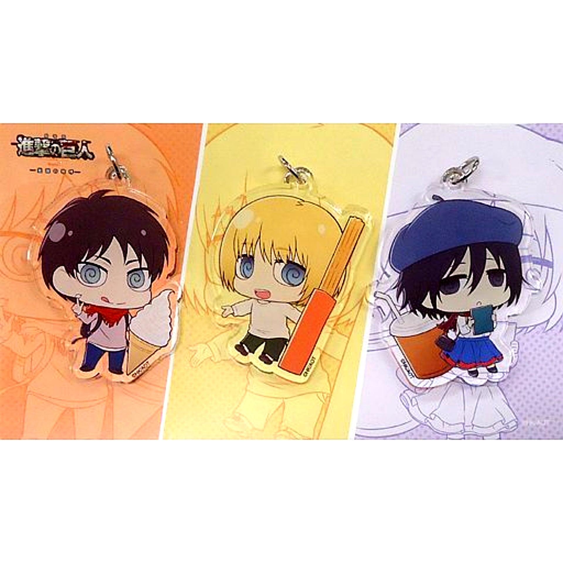 Eren & Mikasa & Armin Attack on Titan the Movie Season 2 Roar of Awakening Theater Goods Acrylic Keychain Set of 3 [USED]