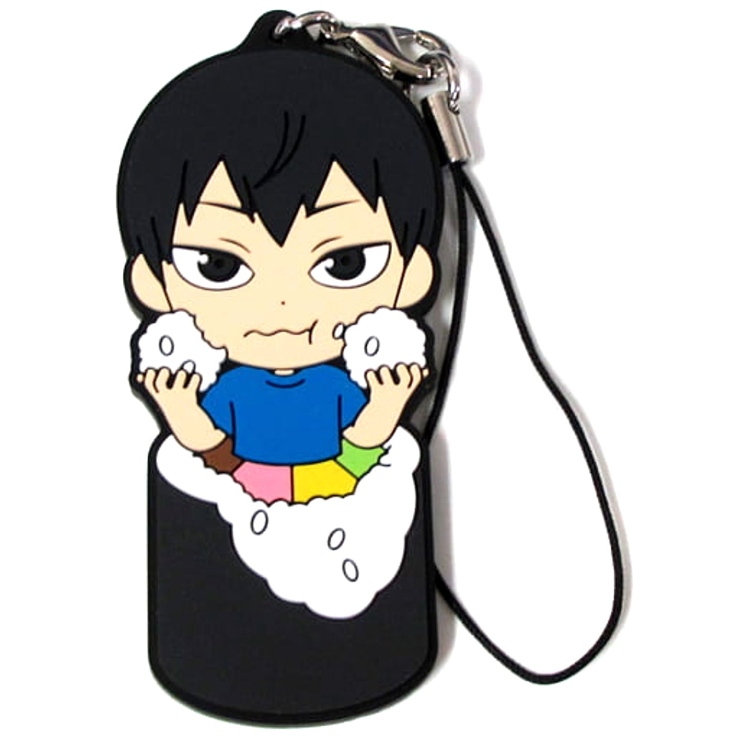 Haikyu!! Tobio Kageyama Ichiban Kuji Fuku o Maneke! Mame wa Orega Motte Iku! 1st Year Ehomaki Rubber Strap Kyunchara Illustrations Prize G [USED]