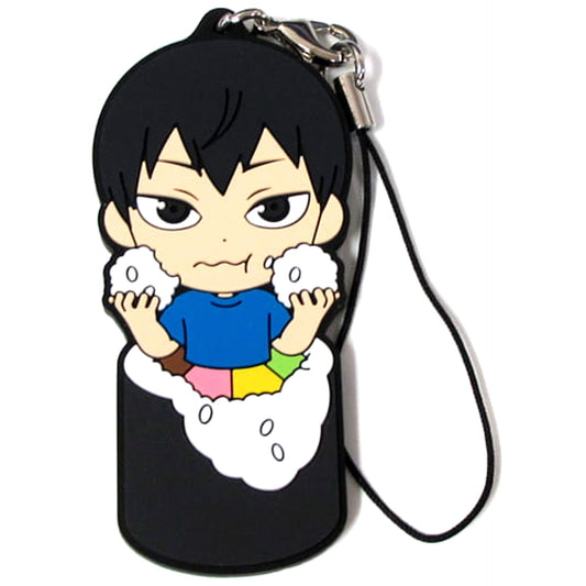 Haikyu!! Tobio Kageyama Ichiban Kuji Fuku o Maneke! Mame wa Orega Motte Iku! 1st Year Ehomaki Rubber Strap Kyunchara Illustrations Prize G [USED]
