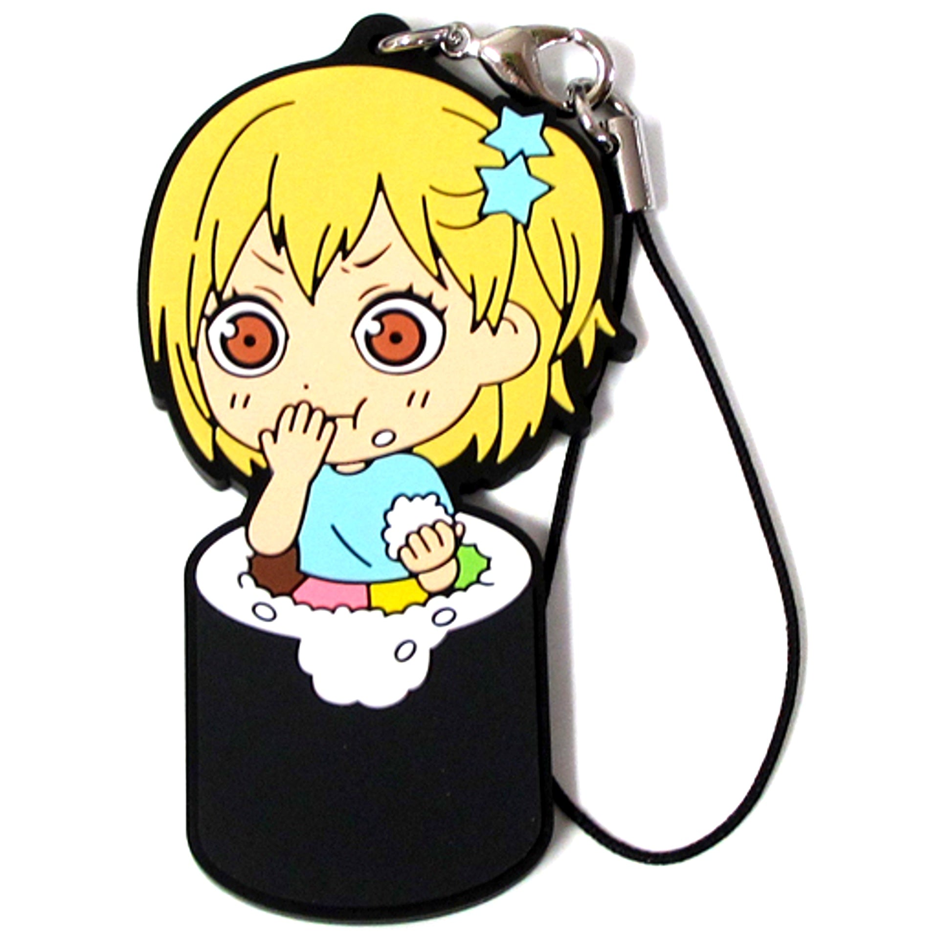 Hitoka Yachi 1st Year Ehomaki Rubber Strap G Prize Kyun Chara Illustrations Ichiban Kuji Haikyu Fuku o Maneke [USED]