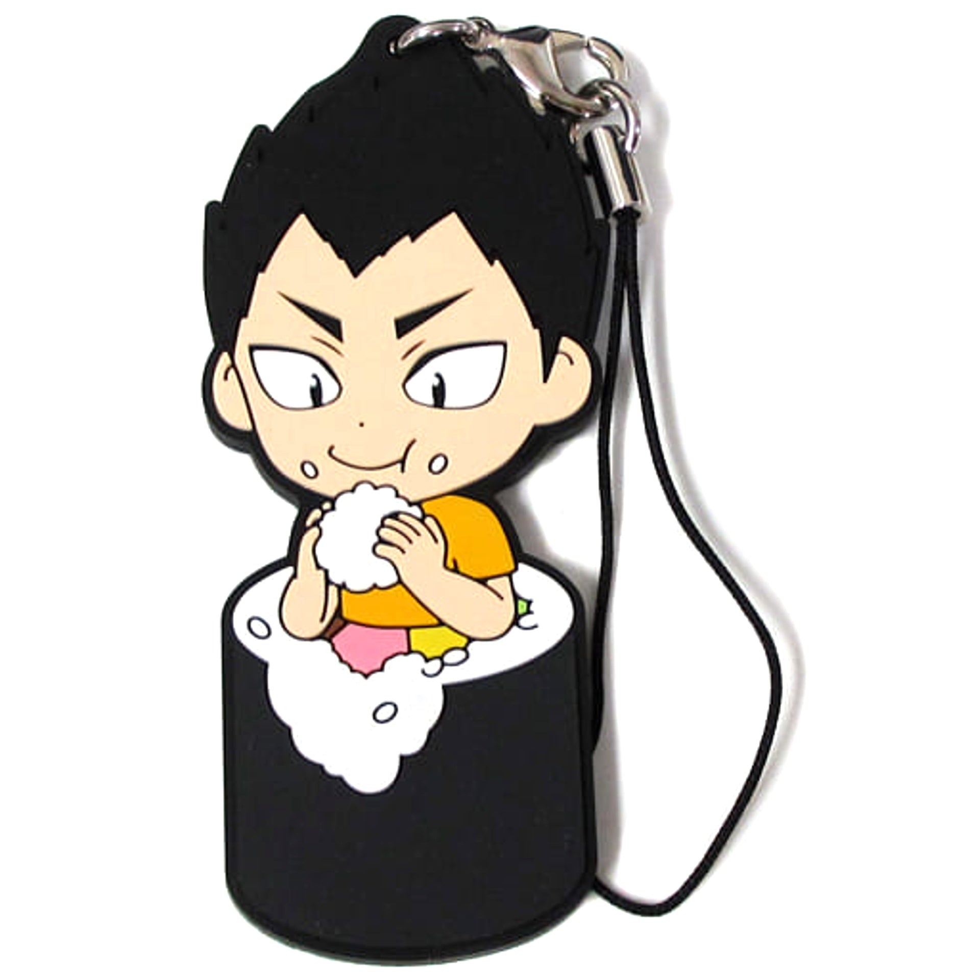 Haikyu!! Yutaro Kindaichi Ichiban Kuji Fuku o Maneke! Mame wa Orega Motte Iku! 1st Year Ehomaki Rubber Strap Kyunchara Illustrations Prize G Keychains [USED]