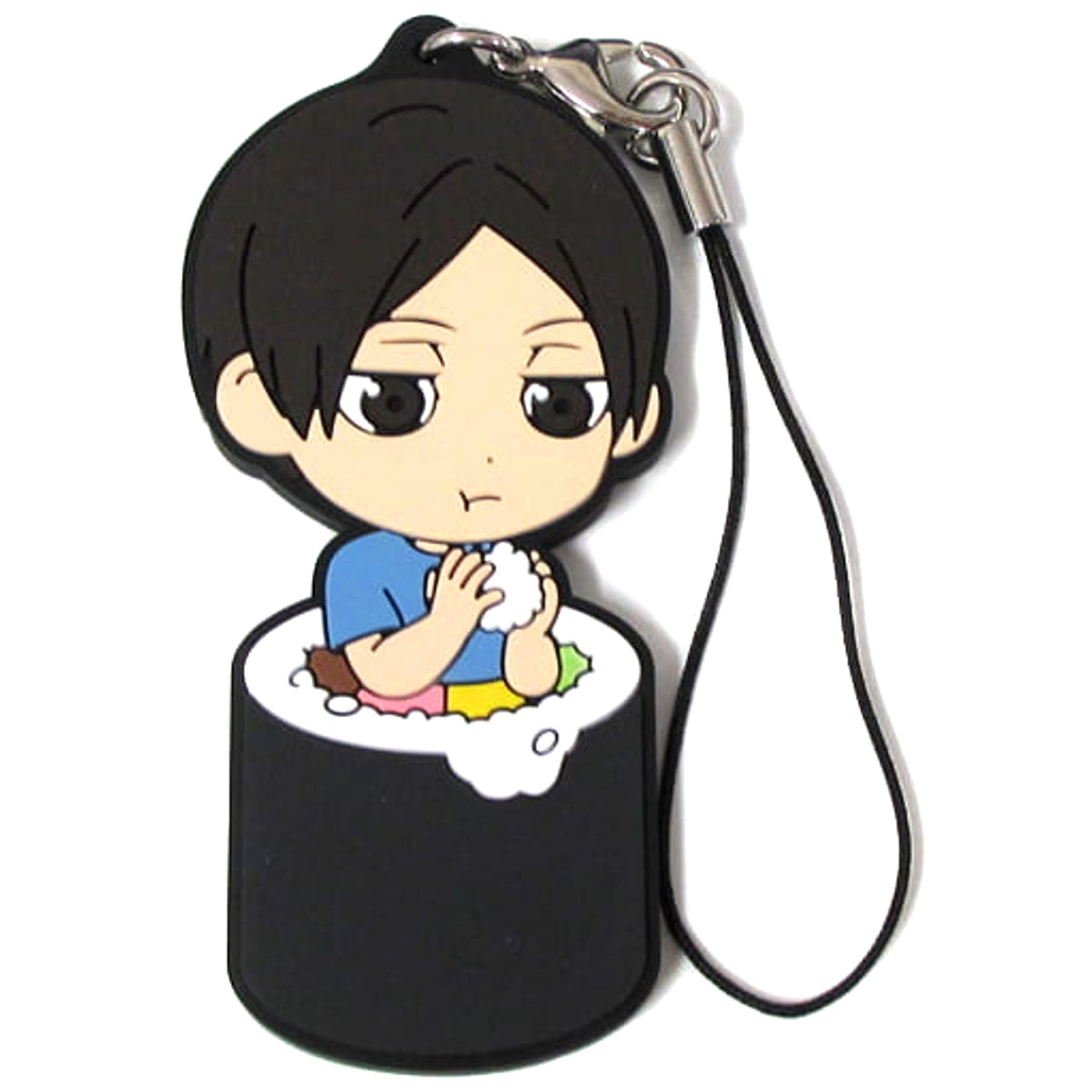 Haikyu!! Akira Kunimi Ichiban Kuji Fuku o Maneke! Mame wa Orega Motte Iku! 1st Year Ehomaki Rubber Strap Kyunchara Illustrations Prize G Keychains [USED]