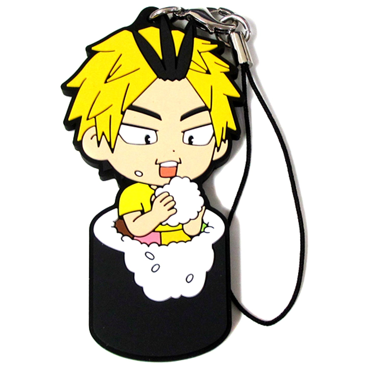 Kanji Koganegawa 1st Year Ehomaki Rubber Strap G Prize Kyun Chara Illustrations Ichiban Kuji Haikyu Fuku o Maneke [USED]