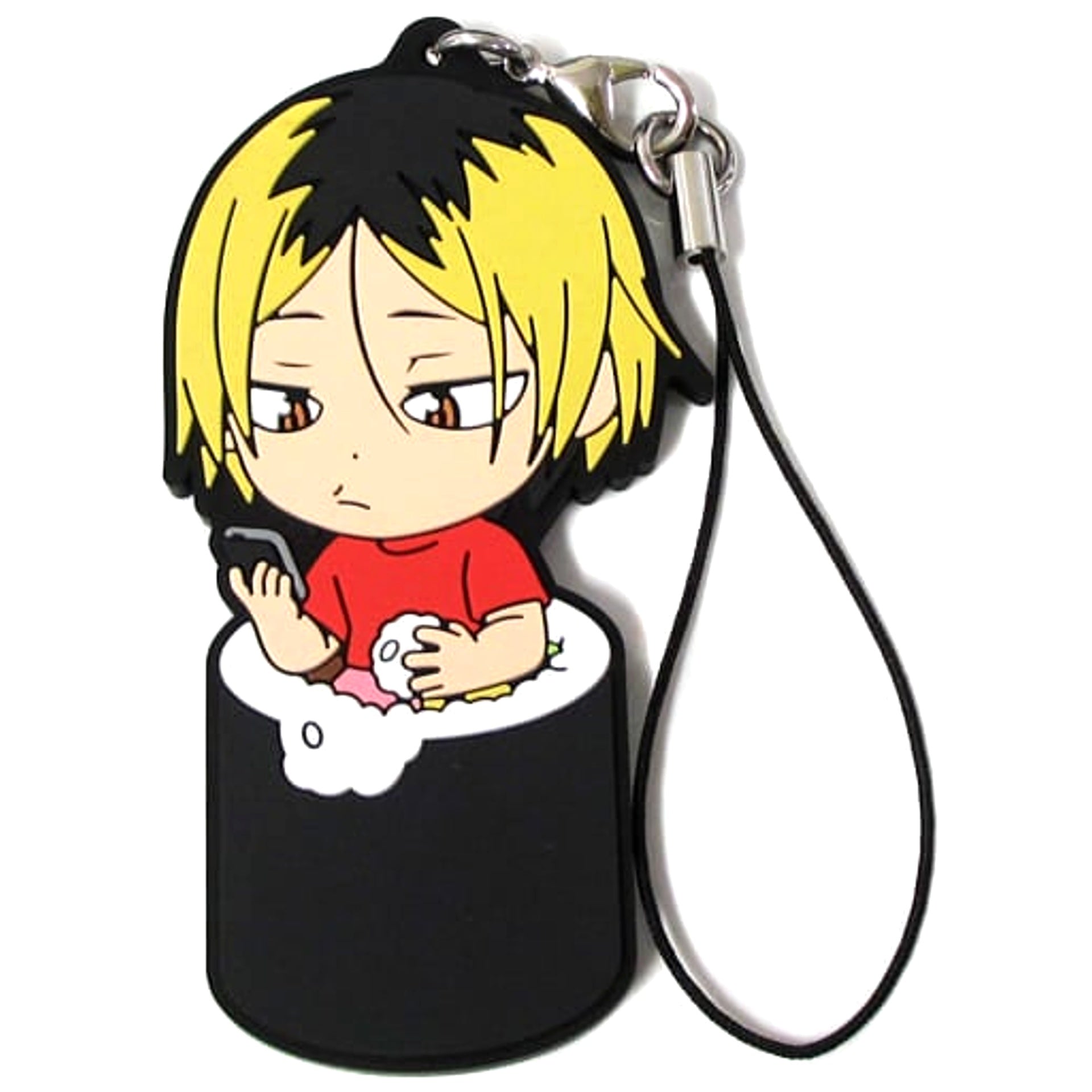 Haikyu!! Kenma Kozume Ichiban Kuji Fuku o Maneke! Mame wa Orega Motte Iku! 2nd Year Ehomaki Rubber Strap Kyunchara Illustrations Prize H [USED]