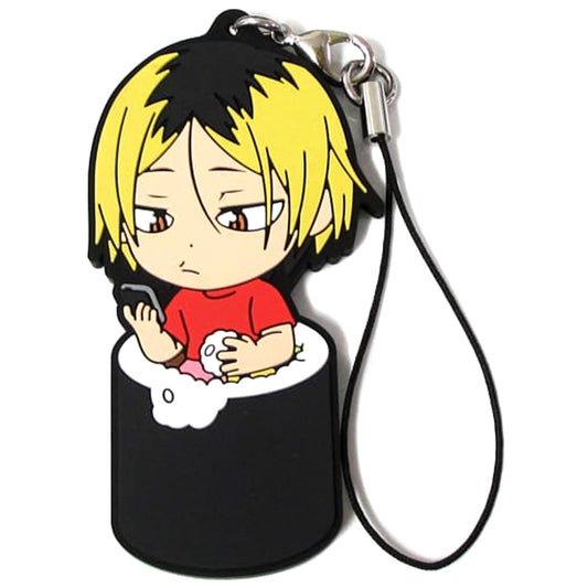 Haikyu!! Kenma Kozume Ichiban Kuji Fuku o Maneke! Mame wa Orega Motte Iku! 2nd Year Ehomaki Rubber Strap Kyunchara Illustrations Prize H [USED]