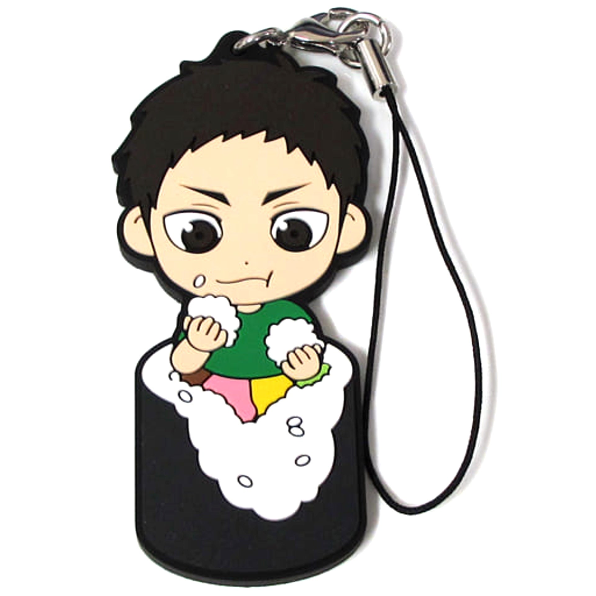 Haikyu!! Daichi Sawamura Ichiban Kuji Fuku o Maneke! Mame wa Orega Motte Iku! 3rd Year Ehomaki Rubber Strap Kyunchara Illustrations Prize I Keychains [USED]