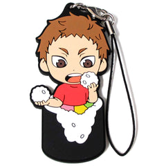 Haikyu!! Morisuke Yaku Ichiban Kuji Fuku o Maneke! Mame wa Orega Motte Iku! 3rd Year Ehomaki Rubber Strap Kyunchara Illustrations Prize I Keychains [USED]