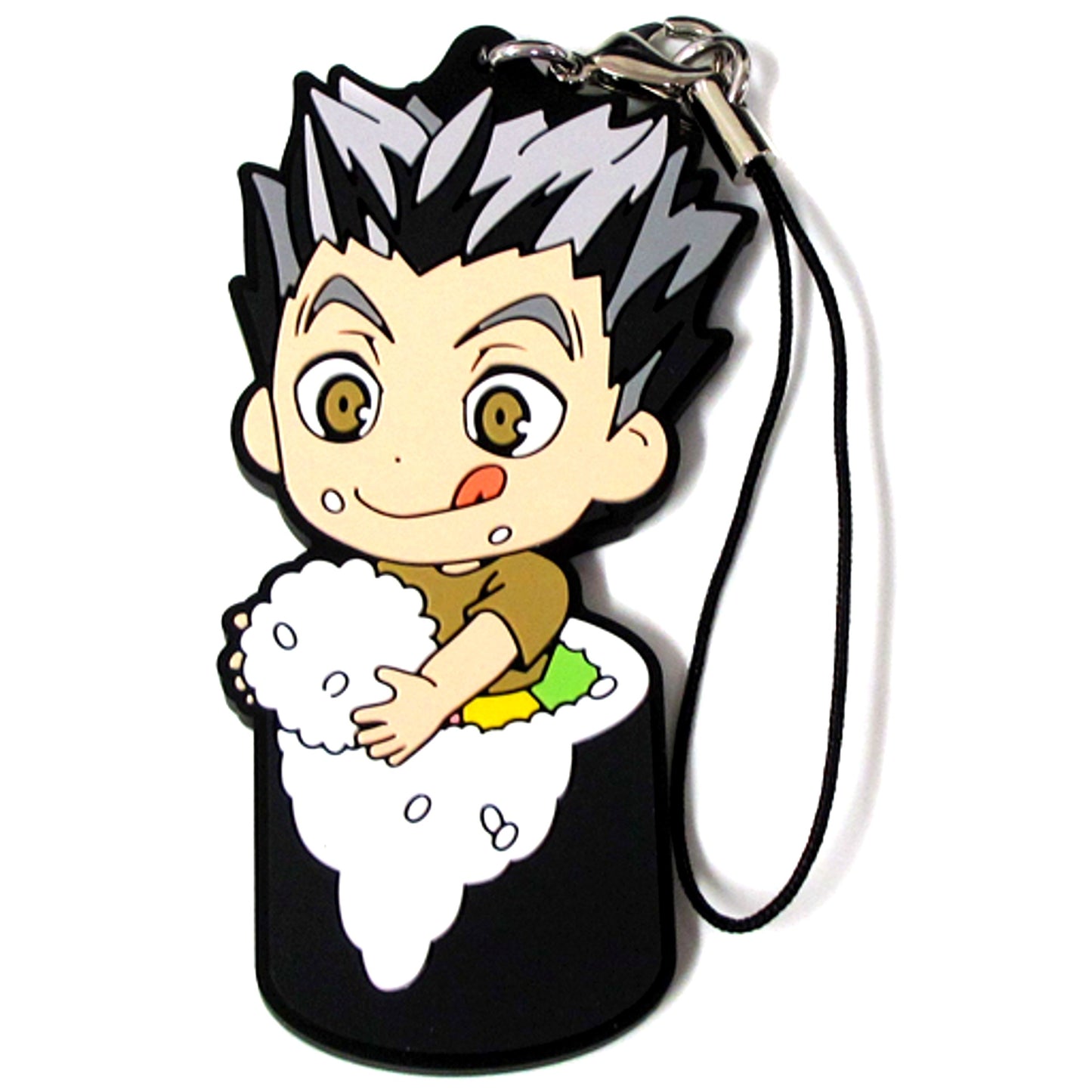 Kotaro Bokuto 3rd Year Ehomaki Rubber Strap I Prize Kyun Chara Illustrations Ichiban Kuji Haikyu Fuku o Maneke Mame wa Ore ga Motteiku [USED]
