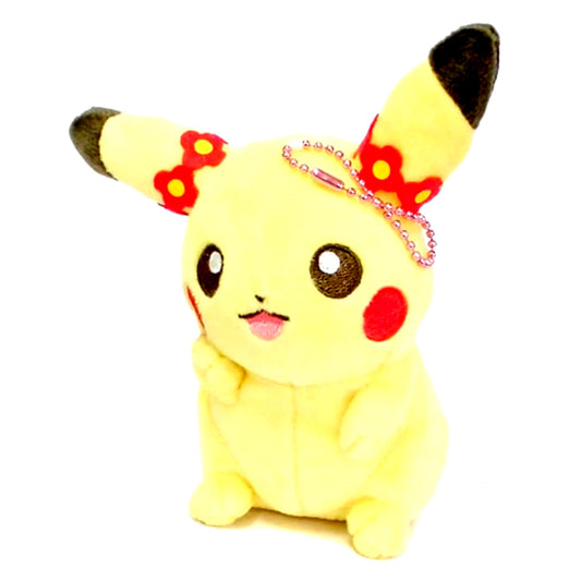 Pikachu Female Both Eyes Open Girlish PIKACHU Pokemon Sun & Moon Big Plush for Bag [USED]