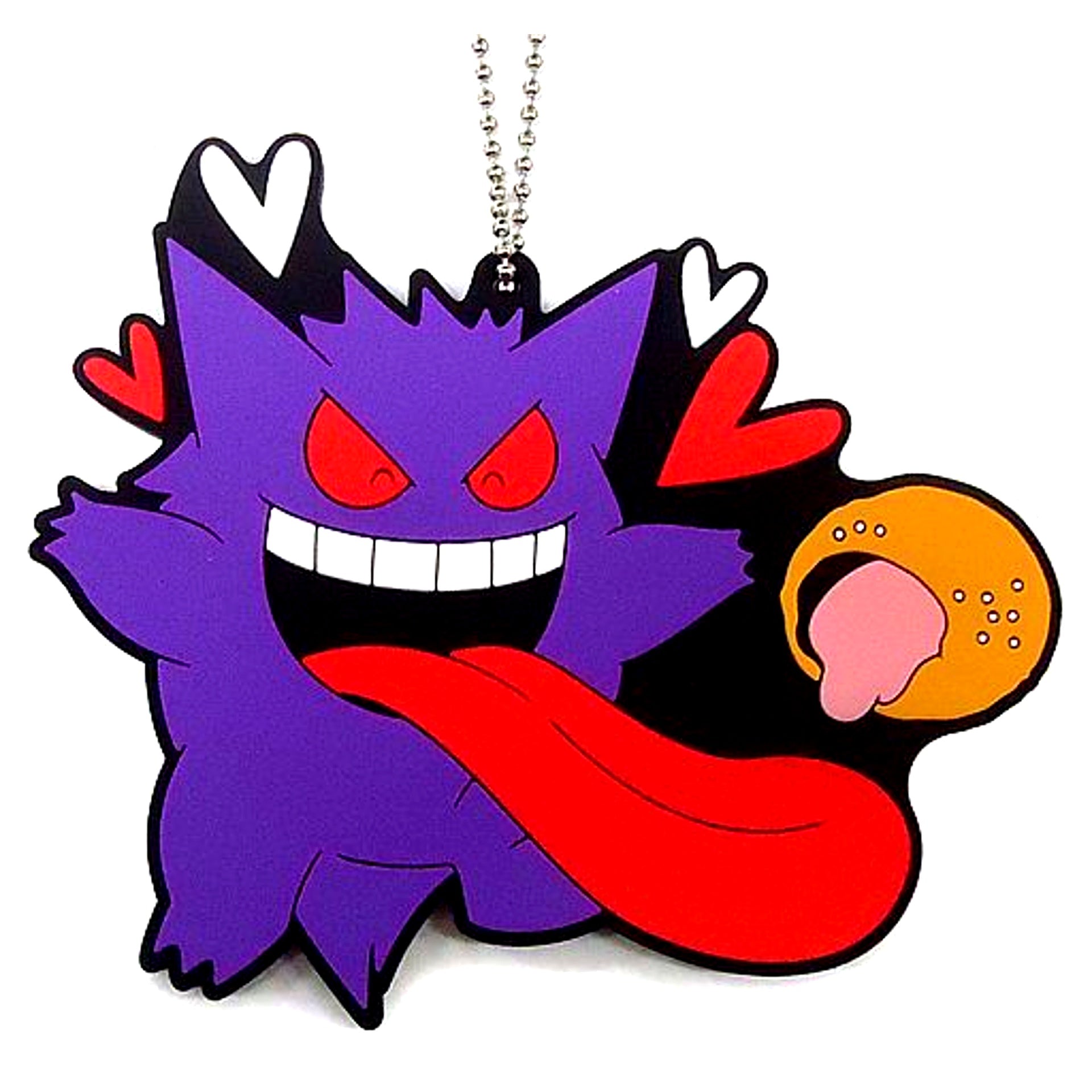 Gengar Eating Pokemon Research Gengar Ichiban Kuji B Prize Big Rubber Keychain [USED]