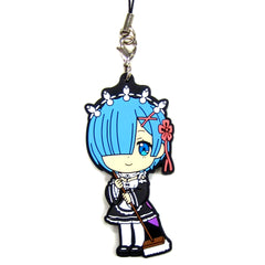 Rem Type D Re:Zero Happy Birthday REM and RAM Ichiban Kuji F Prize Kyun Chara Illustrations Rem or Ram Rubber Strap [USED]