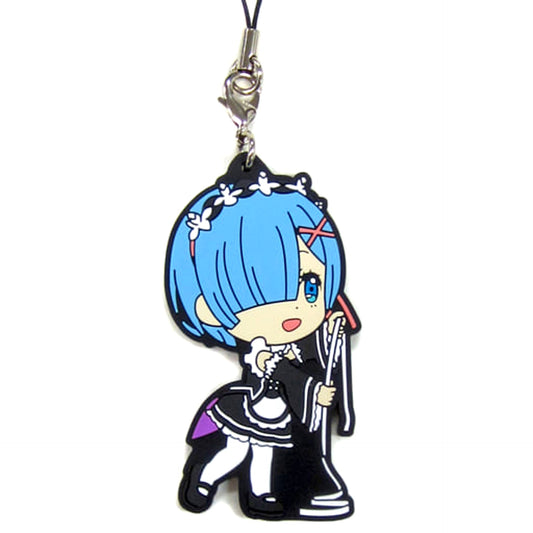 Re:ZERO -Starting Life in Another World- Rem F Ichiban Kuji Happy Birthday Rem&Ram! Rem or Ram Rubber Strap Kyun Chara Illustrations Prize F Keychains [USED]