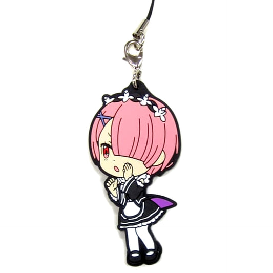 Re:ZERO -Starting Life in Another World- Ram A Ichiban Kuji Happy Birthday Rem&Ram! Rem or Ram Rubber Strap Kyun Chara Illustrations Prize F Keychains [USED]